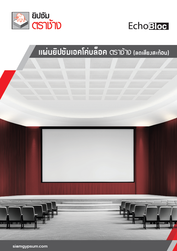 แผ่นยิปซัมเอคโค่บล็อค ตราช้าง (ลดเสียงสะท้อน)