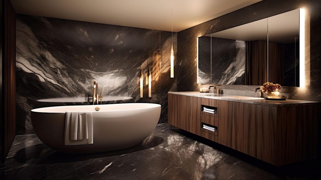 การแต่งห้องน้ำในโทนหรูหรา